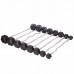 Штанга фиксированная изогнутая обрезиненная Rubber Hexagon Barbell Zelart TA-6231-20 длина-95см 20кг черный