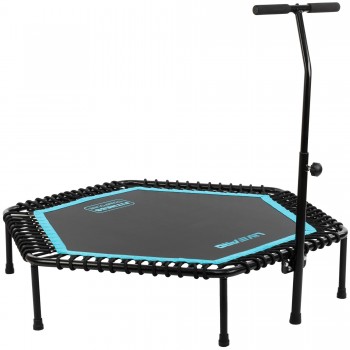 Фитнес батут для джампинга шестиугольный с ручкой LiveUp LP8251 ø135см черный-синий