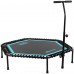 Фитнес батут для джампинга шестиугольный с ручкой LiveUp LP8251 ø135см черный-синий