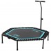 Фитнес батут для джампинга шестиугольный с ручкой LiveUp LP8251 ø135см черный-синий