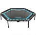 Фитнес батут для джампинга шестиугольный с ручкой LiveUp LP8251 ø135см черный-синий