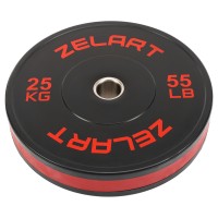 Бамперные диски резиновые Bumper Plates Zelart TA-4790-25 51мм 25кг черный-красный
