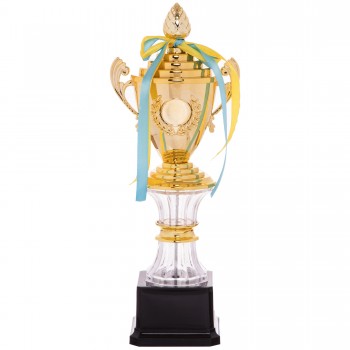Кубок спортивный с ручками и крышкой SP-Sport GLORY C-K078A высота 31см золотой