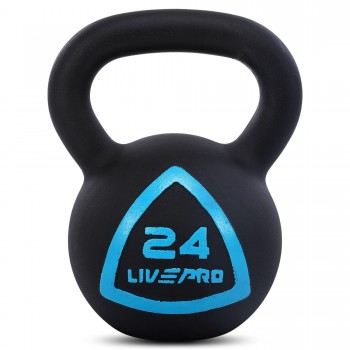 Гиря тренировочная цельная чугунная окрашенная LiveUp LP8041-24 вес 24кг черный