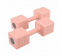 Гантели универсальные регулируемые с кнопочным механизмом смены веса ABS покрытие 2штHIGHQ SPORT TA-9219 2шт по 5кг розовый