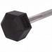 Штанга фиксированная прямая обрезиненная Record Rubber Hexagon Barbell TA-6230-10 длина-95см 10кг черный