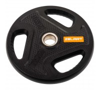 Блины диски композитные с тройным хватом и металлической втулкой Zelart TA-4791-20 51мм 20кг черный
