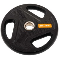 Блины диски композитные с тройным хватом и металлической втулкой Zelart TA-4791-20 51мм 20кг черный