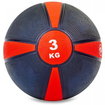 Мяч медицинский медбол Zelart Medicine Ball FI-5122-3 3кг черный-красный