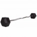 Штанга фиксированная изогнутая обрезиненная Rubber Hexagon Barbell Zelart TA-6231-25 длина-95см 25кг черный