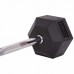 Штанга фиксированная изогнутая обрезиненная Rubber Hexagon Barbell Zelart TA-6231-25 длина-95см 25кг черный