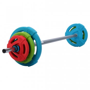 Штанга для фитнеса (фитнес памп) LiveUp LP8031 длина-1,4м 25мм 20кг разноцветный