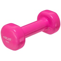Гантели для фитнеса с виниловым покрытием Zelart Beauty TA-5225-1 2шт 1кг Розовый