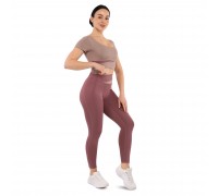 Костюм спортивный женский для фитнеса и тренировок лосины и кроп-топ SP-Sport D013-K002 S-XL Сиреневый-фиолетовый