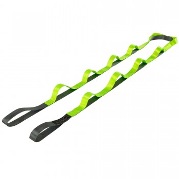 Лента стропа с петлями для растяжки Stretch Strap SP-Sport FI-0175 10 петель Серый-салатовый
