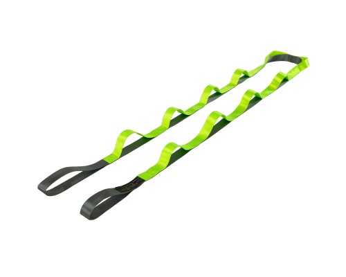 Лента стропа с петлями для растяжки Stretch Strap SP-Sport FI-0175 10 петель Серый-салатовый