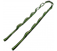 Лента для растяжки ленточный эспандер Record Stretch Strap F040 12 петель черный-салатовый