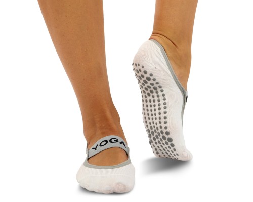 Носки для йоги и пилатеса с закрытыми пальцами нескользящие SP-Sport TA-4908 размер 36-41 Белый