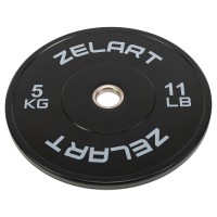 Бамперные диски резиновые Bumper Plates Zelart TA-4790-5 51мм 5кг черный-серый