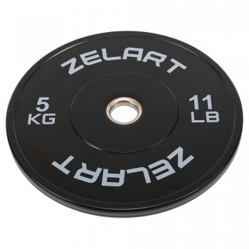 Бамперные диски резиновые Bumper Plates Zelart TA-4790-5 51мм 5кг черный-серый