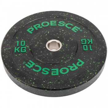 Бамперные диски из структурной резины Bumper Plates Record TA-4782-10 51мм 10кг черный-зеленый