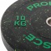 Бамперные диски из структурной резины Bumper Plates Record TA-4782-10 51мм 10кг черный-зеленый