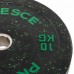 Бамперные диски из структурной резины Bumper Plates Record TA-4782-10 51мм 10кг черный-зеленый