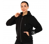 Кофта спортивная женская на молнии с капюшоном Joma URBAN STREET 902423-100 S-L черный Черный