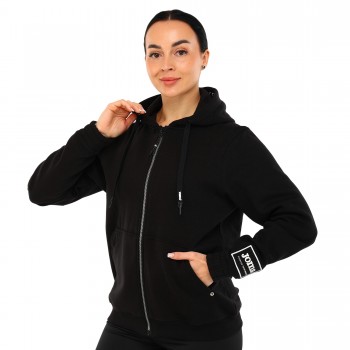 Кофта спортивная женская на молнии с капюшоном Joma URBAN STREET 902423-100 S-L черный Черный