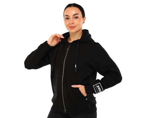 Кофта спортивная женская на молнии с капюшоном Joma URBAN STREET 902423-100 S-L черный Черный