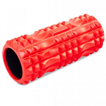 Роллер массажный цилиндр (ролик мфр)  заполненный пеной 33см Grid Spine Roller Zelart FI-5712 Красный