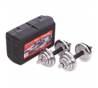 Гантели разборные в пластиковом кейсе YORK FITNESS TA-80047-20 2шт по 10кг хром Гантели разборные в пластиковом кейсе YORK FITNESS TA-80047-20 2шт по 10кг хром