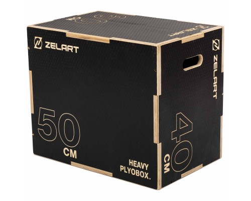 Бокс плиометрический тумба для кроссфита Плиобокс Wood Plyo box Zelart FI-4884-1 1шт 60см черный