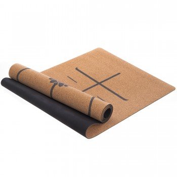 Коврик для йоги Пробковый каучуковый двухслойный Yoga mat Record FI-7156-10 183x61мx0.4cм коричневый