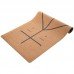 Коврик для йоги Пробковый каучуковый двухслойный Yoga mat Record FI-7156-10 183x61мx0.4cм коричневый