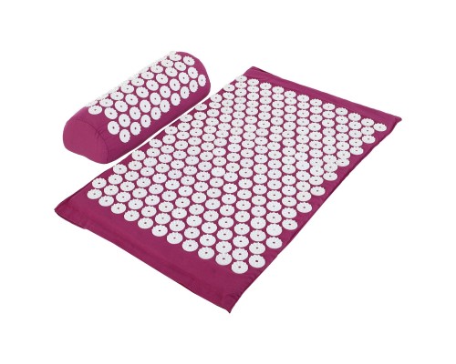Набор массажный акупунктурный Аппликатор Кузнецова 2в1 коврик и валик Acupressure mat SP-Sport FI-0134 Фиолетовый