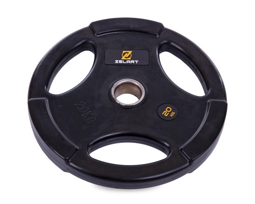 Блины (диски) обрезиненные Zelart TA-2673-20 51мм 20кг черный