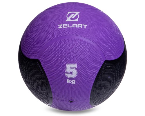 Мяч медицинский медбол Zelart Medicine Ball FI-5121-5 5кг фиолетовый-черный