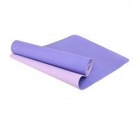 Коврик для йоги и фитнеса TPE двухслойный SP-Planeta FI-3046-650 183x61x0,6см Фиолетовый-сиреневый