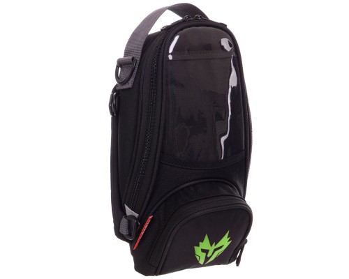Сумка на бак мотоцикла на магнитах с окном под телефон Tank Bag JIASPEED M-3188 31х16х7см Черный-салатовый