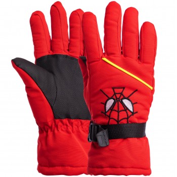 Перчатки горнолыжные теплые детские SP-Sport SPIDERMAN C-6572 M-XL Красный