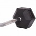 Штанга фиксированная изогнутая обрезиненная Rubber Hexagon Barbell Zelart TA-6231-30 длина-95см 30кг черный