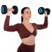 Гантели цельные профессиональные с полиуретановым покрытием LiveUp LP8003-6 2шт по 6кг черный-синий