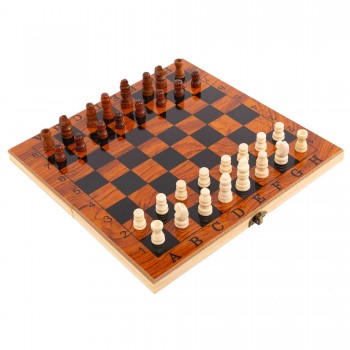 Шахматы шашки нарды 3 в 1 набор настольных игр деревянные SP-Sport G24 размер 24см x 24см