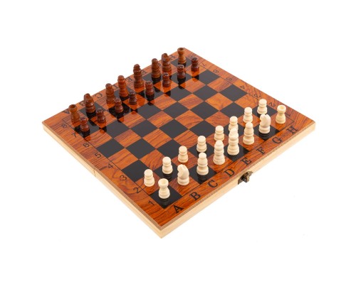 Шахматы шашки нарды 3 в 1 набор настольных игр деревянные SP-Sport G24 размер 24см x 24см