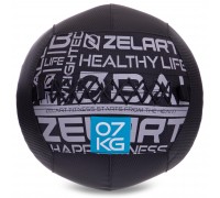 Мяч набивной для кросфита волбол WALL BALL Zelart FI-2637-7 7кг черный Мяч набивной для кросфита волбол WALL BALL Zelart FI-2637-7 7кг черный