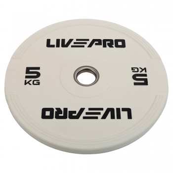 Бамперные диски резиновые Bumper Plates LiveUp LP8332-5 ø50.5мм 5кг белый