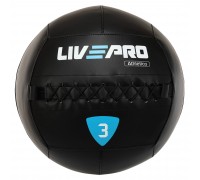 Мяч набивной медицинский для кроссфита WALL BALL LiveUp LP8103-3 3кг черный