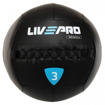 Мяч набивной медицинский для кроссфита WALL BALL LiveUp LP8103-3 3кг черный
