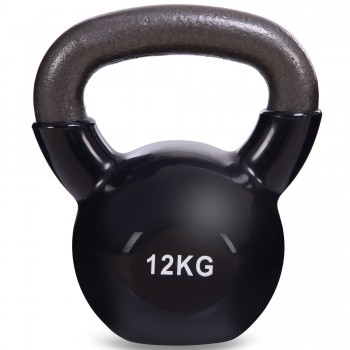 Гиря чугунная с виниловым покрытием Zelart TA-5161-12 вес 12кг черный